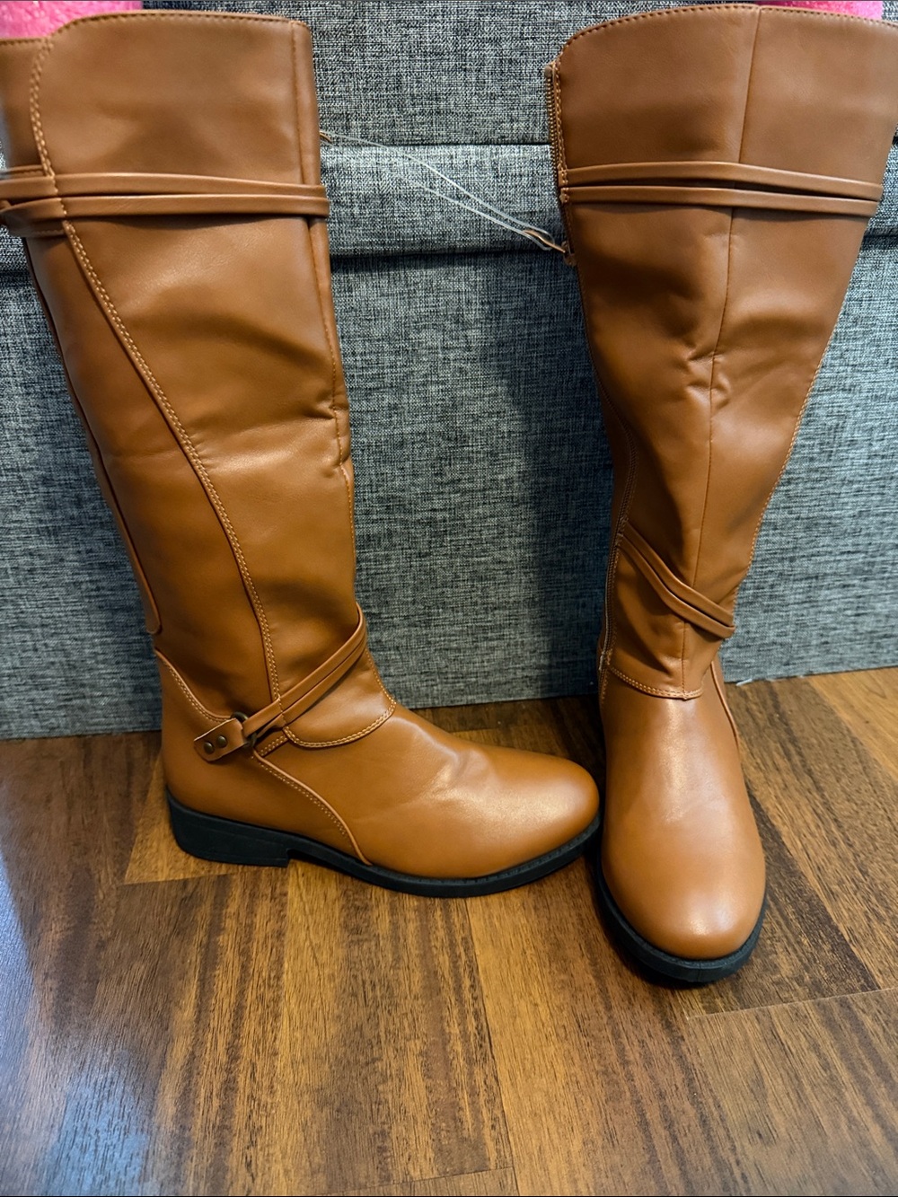 Forever Comfort Women's Tall Riding Boots - Tan size 6.5